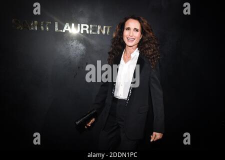 Andie MacDowell besucht die Saint Laurent Womenswear Frühjahr/Sommer 2020 Show im Rahmen der Paris Fashion Week am 24. September 2019 in Paris, Frankreich. Foto von Laurent Zabulon/ABACAPRESS Stockfoto