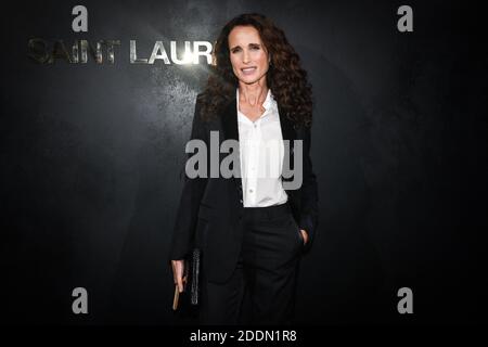 Andie MacDowell besucht die Saint Laurent Womenswear Frühjahr/Sommer 2020 Show im Rahmen der Paris Fashion Week am 24. September 2019 in Paris, Frankreich. Foto von Laurent Zabulon/ABACAPRESS Stockfoto