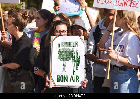 Freitag für zukünftige Proteste in Straßburg, Frankreich, am 20. September 2019. Viele Demonstranten reagieren auf die Forderung nach einem globalen Klimaschlag und wollen für mehr Klimaschutz kämpfen. Sie wollen die Aufrufe zu Streiks und Protesten auf der ganzen Welt unterstützen. Foto von Nicolas Roses/ABACAPRESS.COM Stockfoto