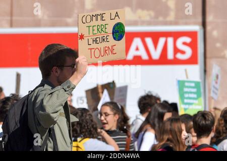 Freitag für zukünftige Proteste in Straßburg, Frankreich, am 20. September 2019. Viele Demonstranten reagieren auf die Forderung nach einem globalen Klimaschlag und wollen für mehr Klimaschutz kämpfen. Sie wollen die Aufrufe zu Streiks und Protesten auf der ganzen Welt unterstützen. Foto von Nicolas Roses/ABACAPRESS.COM Stockfoto