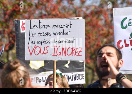 Freitag für zukünftige Proteste in Straßburg, Frankreich, am 20. September 2019. Viele Demonstranten reagieren auf die Forderung nach einem globalen Klimaschlag und wollen für mehr Klimaschutz kämpfen. Sie wollen die Aufrufe zu Streiks und Protesten auf der ganzen Welt unterstützen. Foto von Nicolas Roses/ABACAPRESS.COM Stockfoto