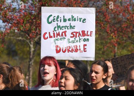 Freitag für zukünftige Proteste in Straßburg, Frankreich, am 20. September 2019. Viele Demonstranten reagieren auf die Forderung nach einem globalen Klimaschlag und wollen für mehr Klimaschutz kämpfen. Sie wollen die Aufrufe zu Streiks und Protesten auf der ganzen Welt unterstützen. Foto von Nicolas Roses/ABACAPRESS.COM Stockfoto