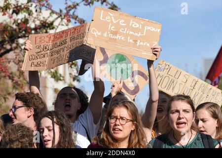 Freitag für zukünftige Proteste in Straßburg, Frankreich, am 20. September 2019. Viele Demonstranten reagieren auf die Forderung nach einem globalen Klimaschlag und wollen für mehr Klimaschutz kämpfen. Sie wollen die Aufrufe zu Streiks und Protesten auf der ganzen Welt unterstützen. Foto von Nicolas Roses/ABACAPRESS.COM Stockfoto