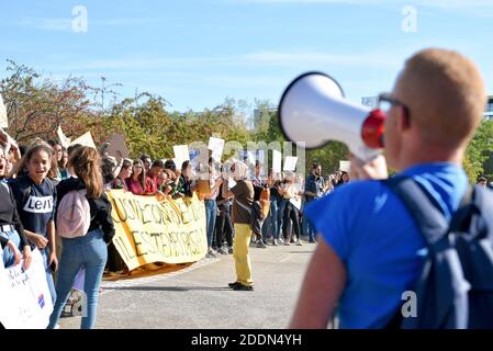 Freitag für zukünftige Proteste in Straßburg, Frankreich, am 20. September 2019. Viele Demonstranten reagieren auf die Forderung nach einem globalen Klimaschlag und wollen für mehr Klimaschutz kämpfen. Sie wollen die Aufrufe zu Streiks und Protesten auf der ganzen Welt unterstützen. Foto von Nicolas Roses/ABACAPRESS.COM Stockfoto