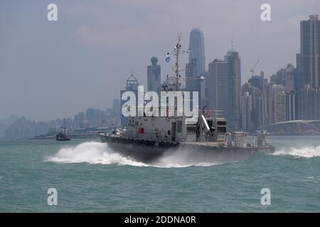 Polizeistart 56, im Hafen vor Sheung Wan, Hongkong 20 Oct 2020 Stockfoto