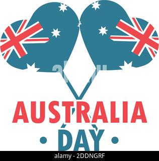 australien Tag, Fahnen in Form Herzen Dekoration Karte Vektor Illustration Stock Vektor