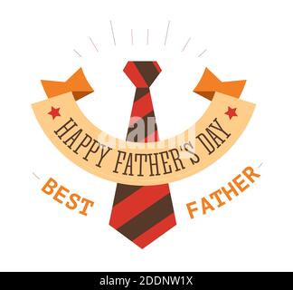 Vater Tag Urlaub isoliert Ikone gestreifte Krawatte Stock Vektor