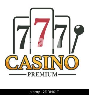 Casino Club Spielautomaten und Hebel Arm isoliert Symbol Stock Vektor