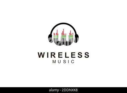 Sound Connection Wireless Logo Design Stock Vektor