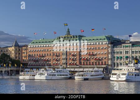 Geographie / Reisen, Schweden, Stockholm Laen, Stockholm, Grand Hotel an der Stroemkajen, Norrmalm, Stock, Additional-Rights-Clearance-Info-not-available Stockfoto