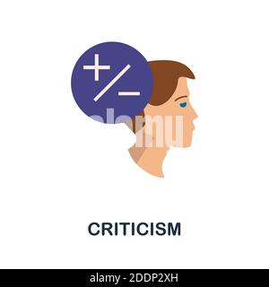 Kritiksymbol. Einfaches Element aus Persönlichkeitskollektion. Kreative Kritik Symbol für Web-Design, Vorlagen, Infografiken und vieles mehr Stock Vektor