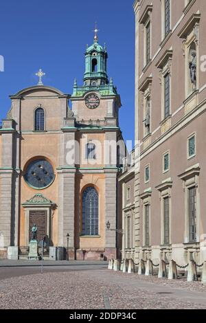 Geographie / Reisen, Schweden, Stockholm, Königliches Schloss hinter dem Storkyrkan, Stadsholmen, Soedermalm, Additional-Rights-Clearance-Info-not-available Stockfoto