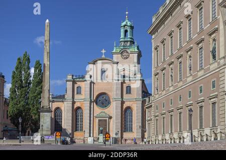 Geographie / Reisen, Schweden, Stockholm, Königliches Schloss hinter dem Storkyrkan, Stadsholmen, Soedermalm, Additional-Rights-Clearance-Info-not-available Stockfoto