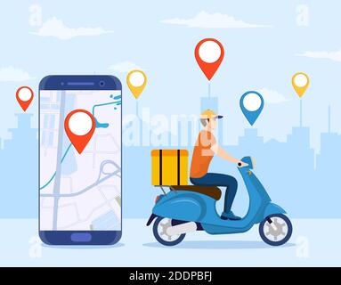 Online Delivery Service Konzept, Stock Vektor