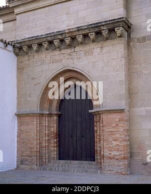 IGLESIA - PORTADA AUSSEN. ORT: MONASTERIO DE LA RABIDA. PALOS DE LA FRONTERA. Huelva. SPANIEN. Stockfoto