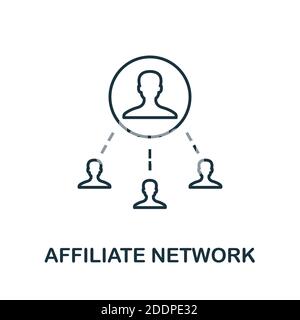 Symbol für das Affiliate-Netzwerk. Einfaches Linienelement aus der Affiliate-Marketing-Sammlung. Thin Affiliate Network-Symbol für Vorlagen, Infografiken und mehr Stock Vektor