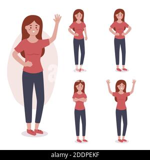 Sammlung von Charakter Posen Vektor-Illustration Stock Vektor