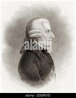 John Howard (1726-1790), Philanthropist und frühenglischer Gefängnisreformer, Porträtstich von Philippus Velijn, 1822 Stockfoto