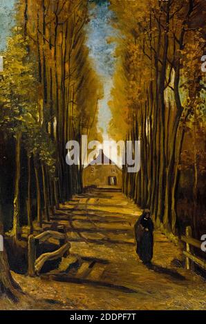 Allee der Pappeln im Herbst, Landschaftsmalerei von Vincent van Gogh, 1884 Stockfoto