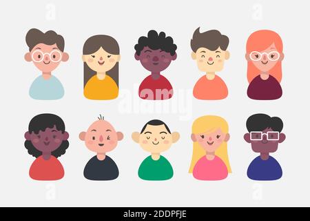 Pack of People Avatare Vektor-Illustration Stock Vektor