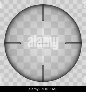 Realistische Ansicht des Areals der Scharfschützenkreuzung mit Maßnahmen. Das Muster des Scharfschützenbereichs zeichnet sich in einem transparenten Ton aus. Inspektion durch Stock Vektor