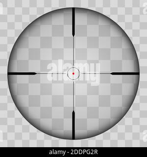 Realistische Ansicht des Areals der Scharfschützenkreuzung mit Maßnahmen. Das Muster des Scharfschützenbereichs zeichnet sich in einem transparenten Ton aus. Inspektion durch Stock Vektor