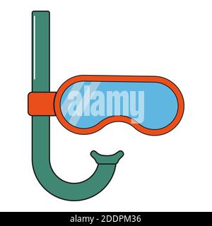 Tauchmaske und Schlauch, Symbol. Moderne flache Design Stil Illustration. Isoliert auf weißem Hintergrund. Vektorgrafik Stock Vektor