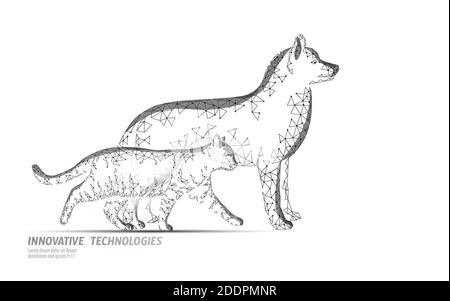 Hund und Katze Silhouette Smartphone. Tierärztliche Versorgung Gesundheit Behandlung. Klinik online Arzt Vet Center Analyse. Logo mobile App Vorlage Medizin Stock Vektor