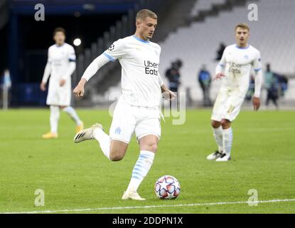 Marseille, Frankreich. November 2020. Michael Cuisance von Marseille während der UEFA Champions League, Gruppe C Fußballspiel zwischen Olympique de Marseille und FC Porto am 25. November 2020 im Orange Velodrome Stadion in Marseille, Frankreich - Foto Jean Catuffe / DPPI / LM Kredit: Paola Benini/Alamy Live News Stockfoto