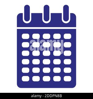 Kalender-Symbol in trendigen flachen Stil. Blau mit Schatten. Symbol für Design. Vektorgrafik Stock Vektor