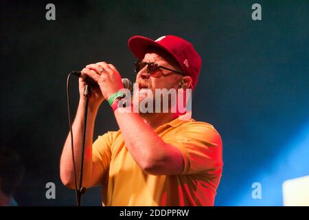 John Turrell tritt als Smoove & Turrell auf, während des OnBlackheath Music Festival 2016 Stockfoto