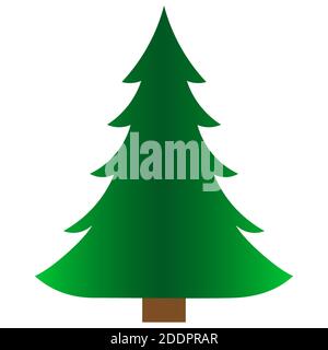 Grüne Fichtenikone. Isoliert auf weißem Hintergrund.Vektor Stock Vektor