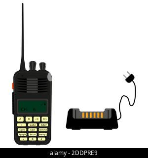 Modernes tragbares Radio. Vektordarstellung auf weißem Hintergrund.Vektor Stock Vektor