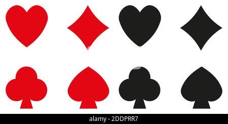 Set von Spielkarten passt. Flacher Style. Isoliert auf weißem Hintergrund. Vektor Stock Vektor