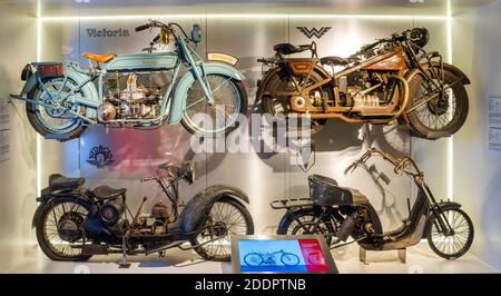 Alte Motorräder, PS.SPEICHER Museum, Einbeck, Niedersachsen, Deutschland Stockfoto