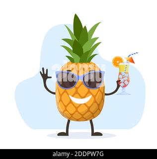 Niedliche und lustige Ananas Charakter Stock Vektor