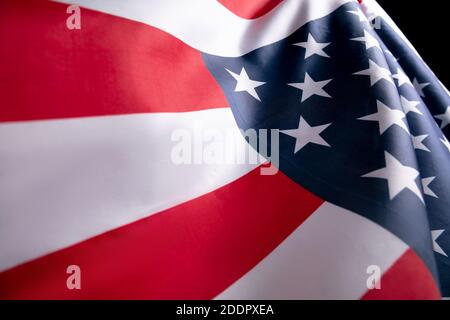 Nahaufnahme Flagge der USA. Presidents Day Konzept. Stockfoto