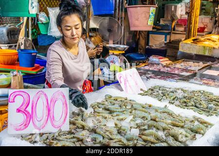 Fischmarkt in Naklua Bezirk Chonburi Thailand Asien Stockfoto