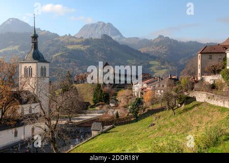 Gruyeres, Freiburg, Schweiz Stockfoto