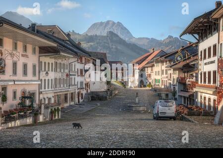 Gruyeres, Freiburg, Schweiz Stockfoto