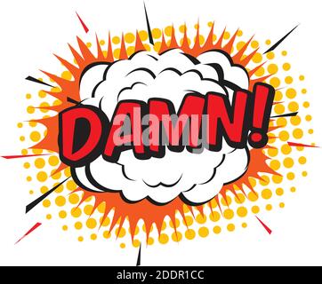 Comic Ballon auf Hintergrund und Damn. Vektorgrafik. Stock Vektor