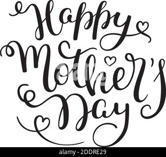 Hand Lettering Happy Mother's Day. Vorlage Grußkarte, Poster. Stock Vektor