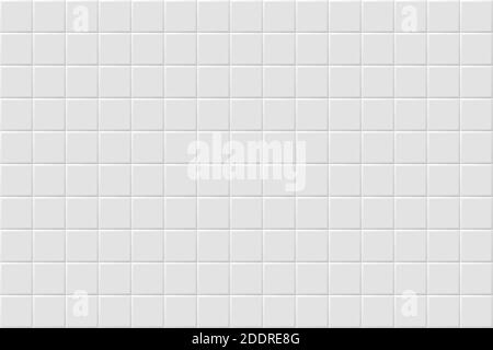 Vektor weiß Moderne abstrakte Hintergrund mit hellgrauen Matte quadratischen Fliesen Muster. Nahtlose Mosaikstruktur. Realistische 3d-Darstellung. Stock Vektor