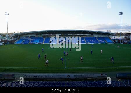 Eine allgemeine Sicht auf das Spiel während der FA Women's Championship beim FC Chesterfield. Stockfoto