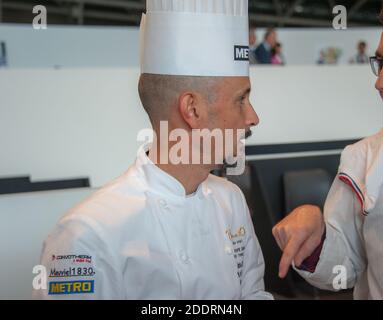 06/11/2018 Turin (Italien) Enrico Crippa, berühmter italienischer Koch, während einer Pause von der Bocuse d'Or-Sitzung in Turin (Italien) Stockfoto