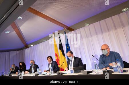 Christophe Collignon, wallonischer Minister für Kommunalverwaltung und Wohnungswesen, Vizepräsident und Minister für Arbeit, Soziales, Gesundheit A Stockfoto