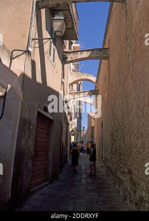 Bonifacio, Korsika, Frankreich. (Gescannt von Fujichrome Provia) Stockfoto