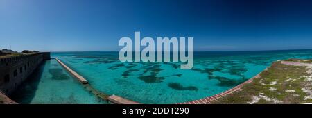 Panorama vom Top of Fort Jefferson auf Dry Tortguas Nationalpark Stockfoto