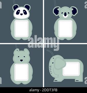 Etiketten für Babykleidung. Kennzeichnung von Kinderkleidung Stock Vektor