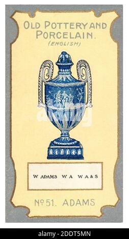 Antike Zigarettenkarten. Lea's Cigarettes, (Serie von English Old Pottery and Porcelain). Adams, Jasper Ware Keramik. 1912 Stockfoto